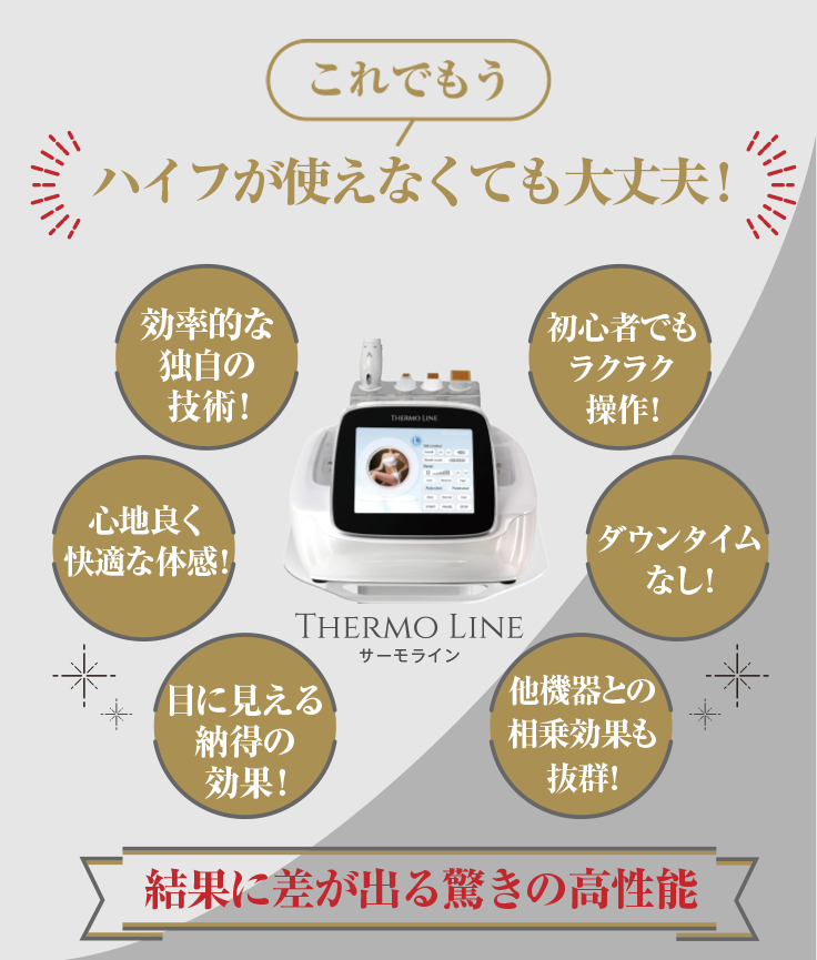 THERMO LINE は幅広い効果を期待できる美容機器