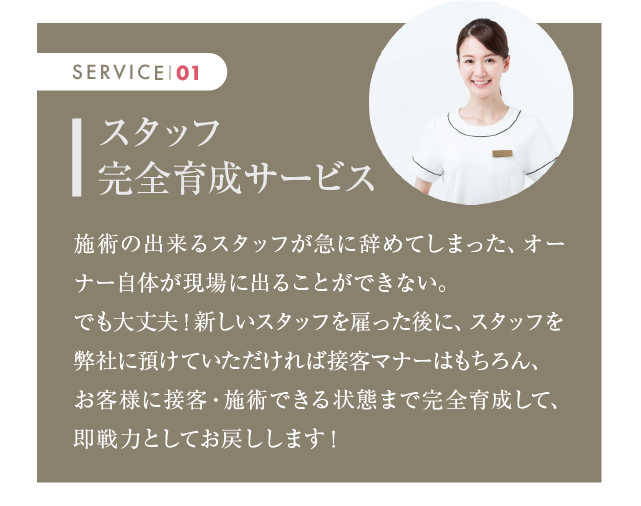スタッフ完全育成サービス