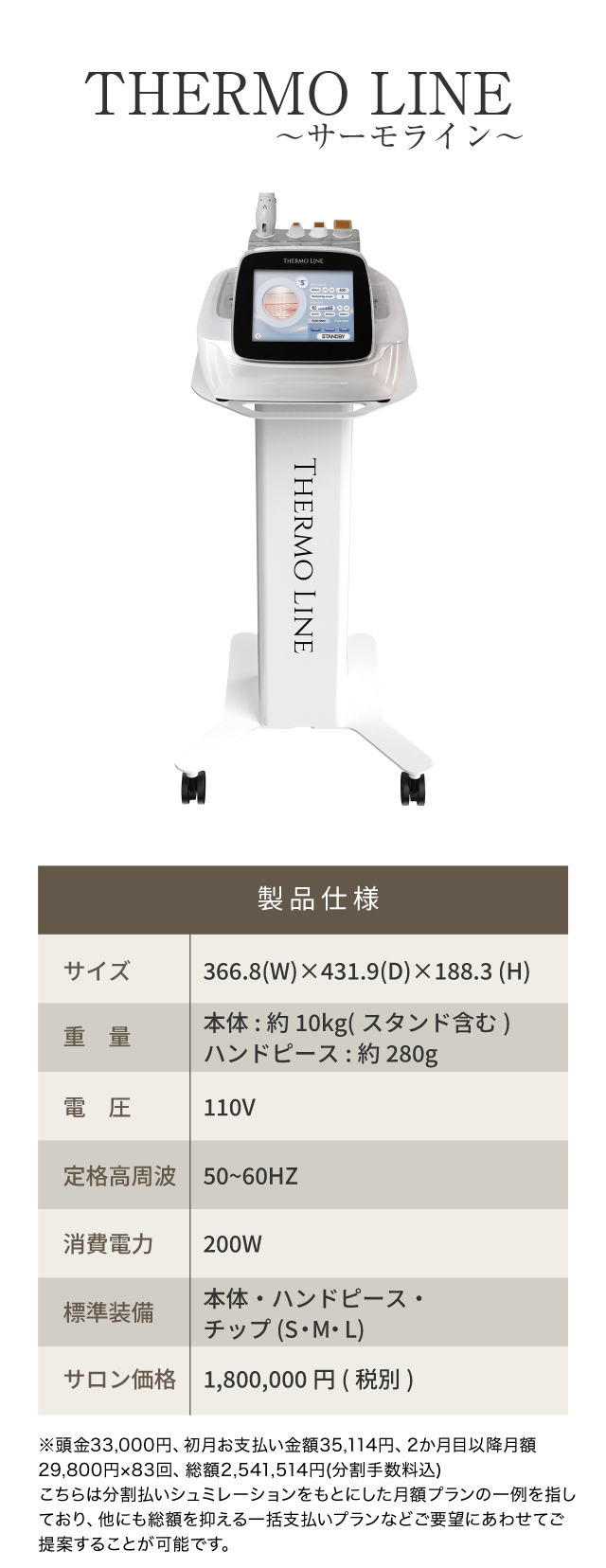 サーモラインスペック